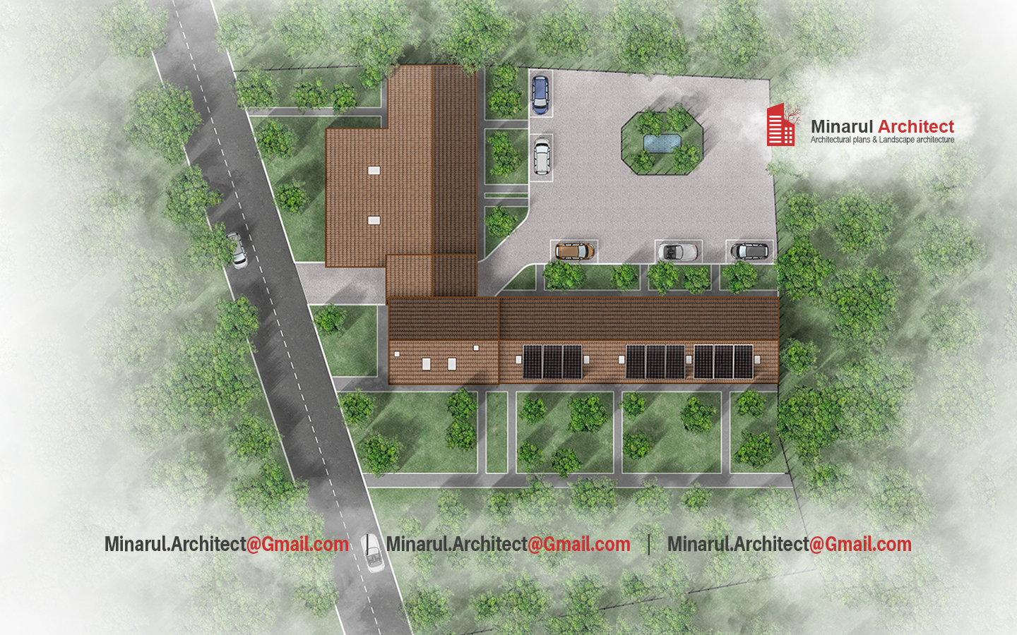 Site Plan Illustration with Parking Layout